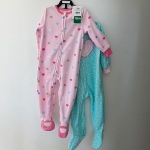 Absorba set of 2 footed pajamas - 18 months